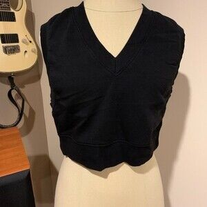 Divided black tank top size small